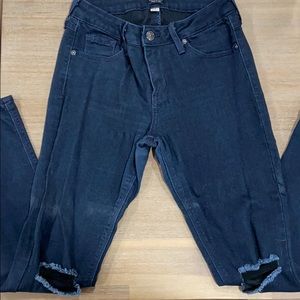 Dark distressed jeans